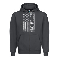Smoke Father's Day Best Dad Ever American Flag Zipper Hoodie - minhPixels