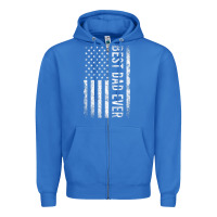 True Royal Father's Day Best Dad Ever American Flag Zipper Hoodie - minhPixels