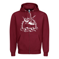 Burgundy Captain Jack Sparrow Tattoo WHITE Zipper Hoodie - minhPixels