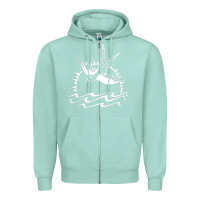 Seafoam Captain Jack Sparrow Tattoo WHITE Zipper Hoodie - minhPixels