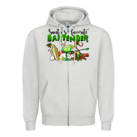 Dove Grey Santa's Favorite Bartender Zipper Hoodie - LillyAllenDesigns