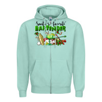 Seafoam Santa's Favorite Bartender Zipper Hoodie - LillyAllenDesigns