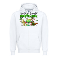 White Santa's Favorite Bartender Zipper Hoodie - LillyAllenDesigns