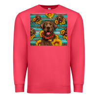 Cardinal Chocolate Labrador with sunflowers western Premium Sweatshirt - Artiststas