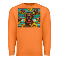 Carrot Chocolate Labrador with sunflowers western Premium Sweatshirt - Artiststas