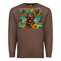Chestnut Chocolate Labrador with sunflowers western Premium Sweatshirt - Artiststas