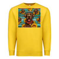Lemon Chocolate Labrador with sunflowers western Premium Sweatshirt - Artiststas