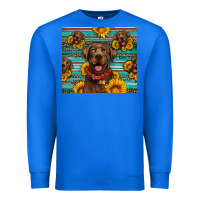 True Royal Chocolate Labrador with sunflowers western Premium Sweatshirt - Artiststas