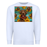 White Chocolate Labrador with sunflowers western Premium Sweatshirt - Artiststas