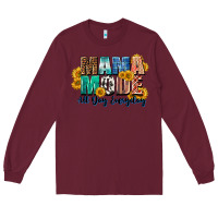 Burgundy Mama mode all day everyday  Mother's Day Long Sleeve Tee - CowGirlArtShop