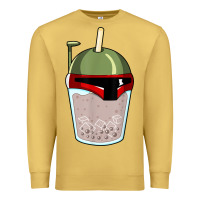 Antique Gold bubble fett boba tea funny sci fi pun pearl milk tea gift t shirt Premium Sweatshirt - minhPixels