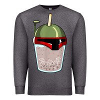Charcoal Heather bubble fett boba tea funny sci fi pun pearl milk tea gift t shirt Premium Sweatshirt - minhPixels