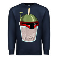 Navy bubble fett boba tea funny sci fi pun pearl milk tea gift t shirt Premium Sweatshirt - minhPixels