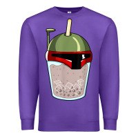 Purple bubble fett boba tea funny sci fi pun pearl milk tea gift t shirt Premium Sweatshirt - minhPixels
