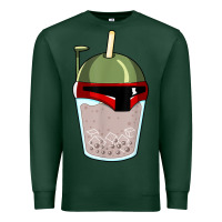 Sports Green bubble fett boba tea funny sci fi pun pearl milk tea gift t shirt Premium Sweatshirt - minhPixels