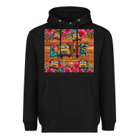 Black love school bus leopard Heavyweight Hoodie - Artiststas