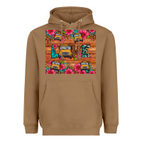 Toasted Coconut love school bus leopard Heavyweight Hoodie - Artiststas