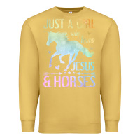 Antique Gold Jesus And Horses, Horse Gifts For Girls, Women Premium Sweatshirt - minhPixels