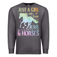 Charcoal Heather Jesus And Horses, Horse Gifts For Girls, Women Premium Sweatshirt - minhPixels