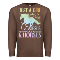 Chestnut Jesus And Horses, Horse Gifts For Girls, Women Premium Sweatshirt - minhPixels