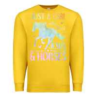 Lemon Jesus And Horses, Horse Gifts For Girls, Women Premium Sweatshirt - minhPixels