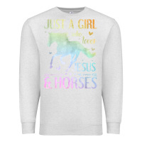 Oatmeal Heather Jesus And Horses, Horse Gifts For Girls, Women Premium Sweatshirt - minhPixels