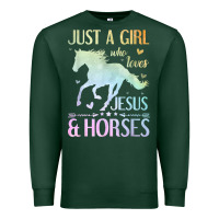Sports Green Jesus And Horses, Horse Gifts For Girls, Women Premium Sweatshirt - minhPixels