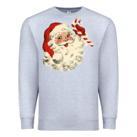 Heather Grey santa vintage face Premium Sweatshirt - minhPixels