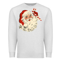 Oatmeal Heather santa vintage face Premium Sweatshirt - minhPixels