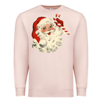 Pale Pink santa vintage face Premium Sweatshirt - minhPixels