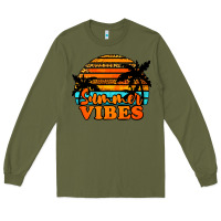 Army Green Summer Vibes Long Sleeve Tee - Jasminsmagicworld