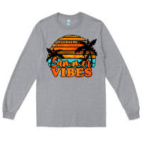 Heather Grey Summer Vibes Long Sleeve Tee - Jasminsmagicworld