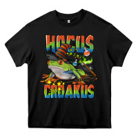 Black Hocus Croakus Halloween Frog Heavy Core Tee - LillyAllenDesigns