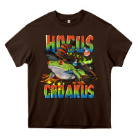 Chocolate Brown Hocus Croakus Halloween Frog Heavy Core Tee - LillyAllenDesigns