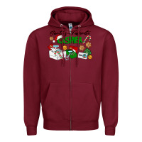 Burgundy Santa's Favorite Cashier Zipper Hoodie - LillyAllenDesigns