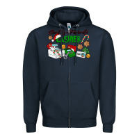 Navy Santa's Favorite Cashier Zipper Hoodie - LillyAllenDesigns