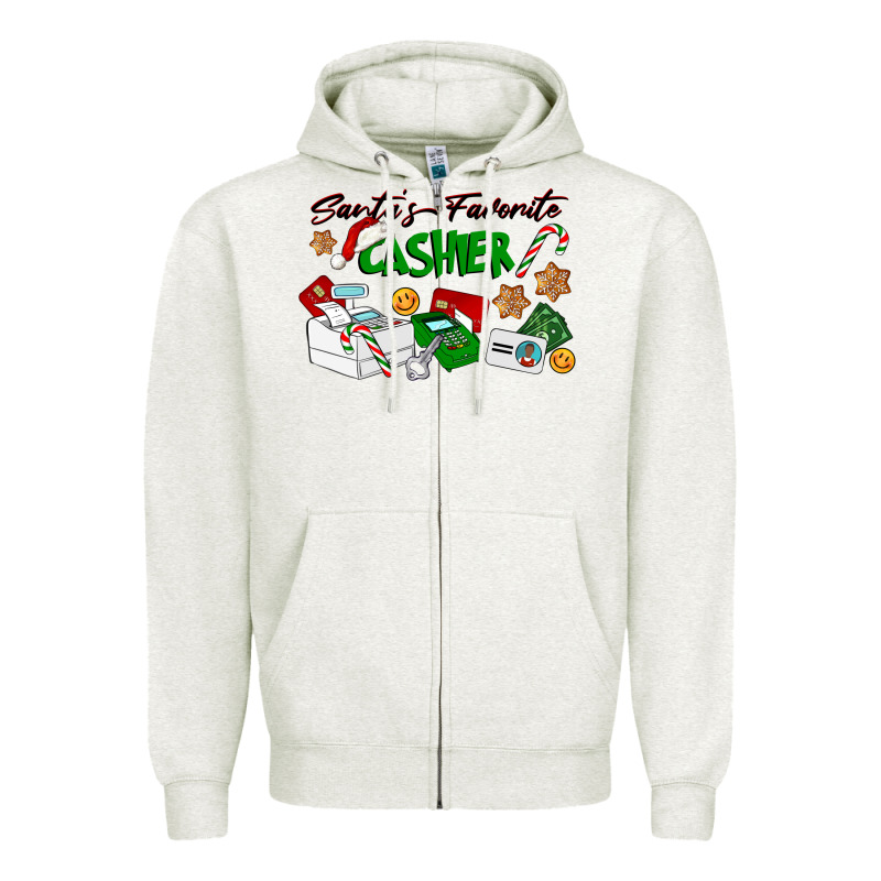 Santa's Favorite Cashier Zipper Hoodie by LillyAllenDesigns | Teevron