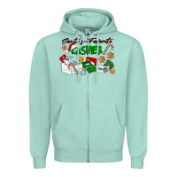 Seafoam Santa's Favorite Cashier Zipper Hoodie - LillyAllenDesigns