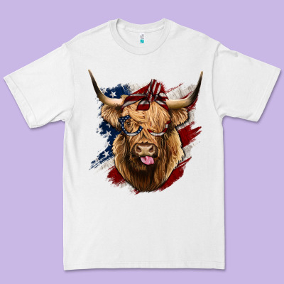 American Highland Cow Premium Tee Designed By Bettercallsaul