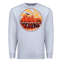 Heather Grey Retro Vintage Sedona Arizona Hiking Sunset Dawn Gift Premium Sweatshirt - minhPixels