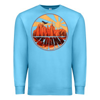 Ocean Blue Retro Vintage Sedona Arizona Hiking Sunset Dawn Gift Premium Sweatshirt - minhPixels