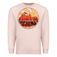 Pale Pink Retro Vintage Sedona Arizona Hiking Sunset Dawn Gift Premium Sweatshirt - minhPixels