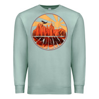 Seafoam Retro Vintage Sedona Arizona Hiking Sunset Dawn Gift Premium Sweatshirt - minhPixels