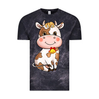 Cloud Black Cartoon Cow Vintage Tee - HowdyJamesFarm