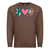 Chestnut peace love springwith flowers and butterfly Premium Sweatshirt - Artiststas