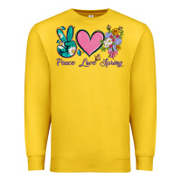Lemon peace love springwith flowers and butterfly Premium Sweatshirt - Artiststas