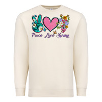 Sandshell peace love springwith flowers and butterfly Premium Sweatshirt - Artiststas