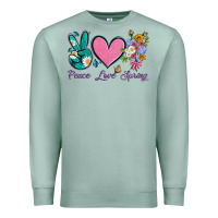 Seafoam peace love springwith flowers and butterfly Premium Sweatshirt - Artiststas