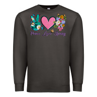 Smoke peace love springwith flowers and butterfly Premium Sweatshirt - Artiststas