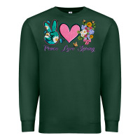 Sports Green peace love springwith flowers and butterfly Premium Sweatshirt - Artiststas
